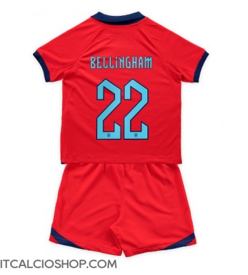 Inghilterra Jude Bellingham #22 Seconda Maglia Bambino Mondiali 2022 Manica Corta (+ Pantaloni corti)